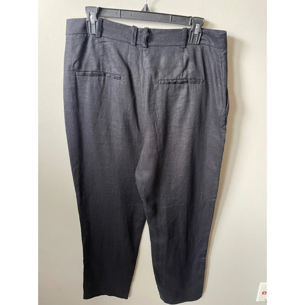 Mango MNG 100% Linen Straight pants office casual beach breathable comfort chic